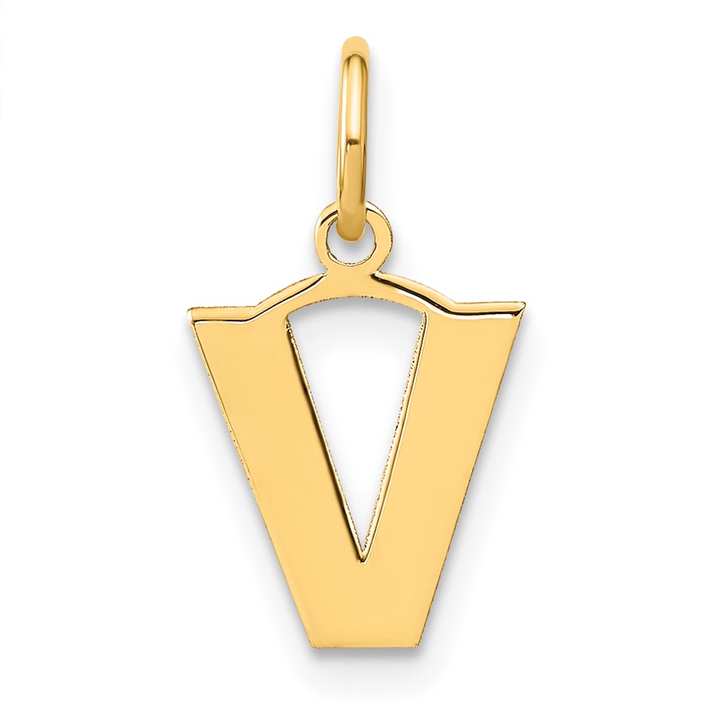 Picture of Finest Gold  14K Yellow Gold Letter V Initial Pendant
