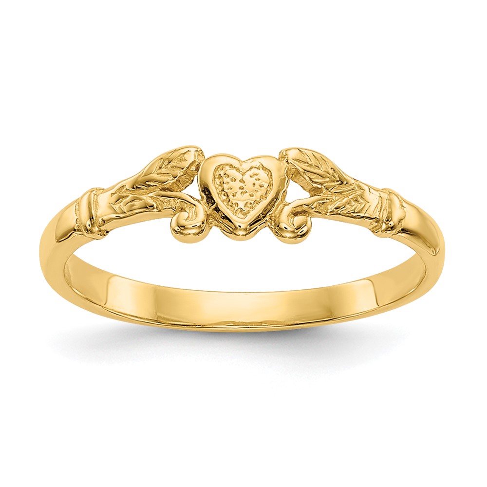 Picture of Finest Gold 14K Yellow Gold Heart Baby Ring