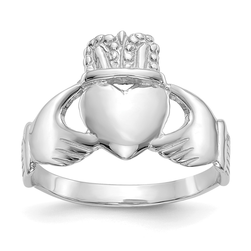 Gold Classics(tm)  Tall 14kt. White Claddagh Ring -  Fine Jewelry Collections, D3111