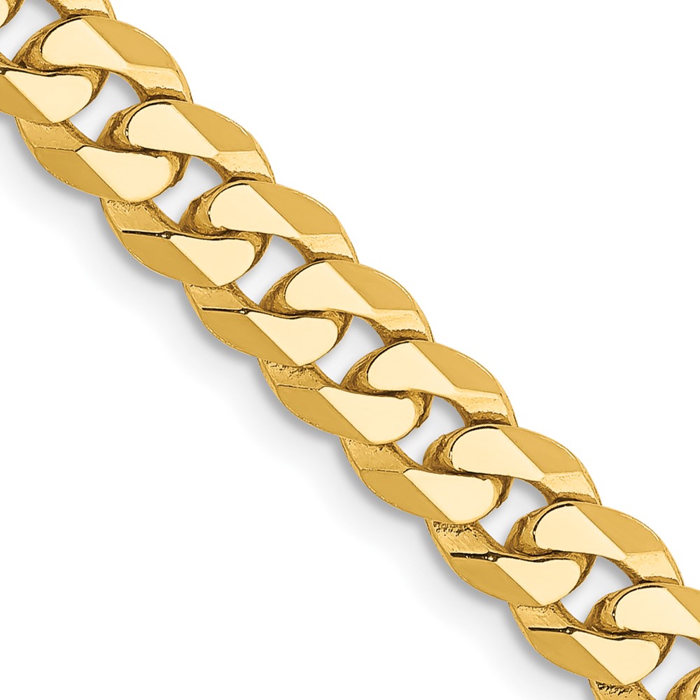 10K Yellow Gold 5.75 mm Flat Beveled 28 in. Curb Chain -  Finest Gold, UBS10FBU140-28