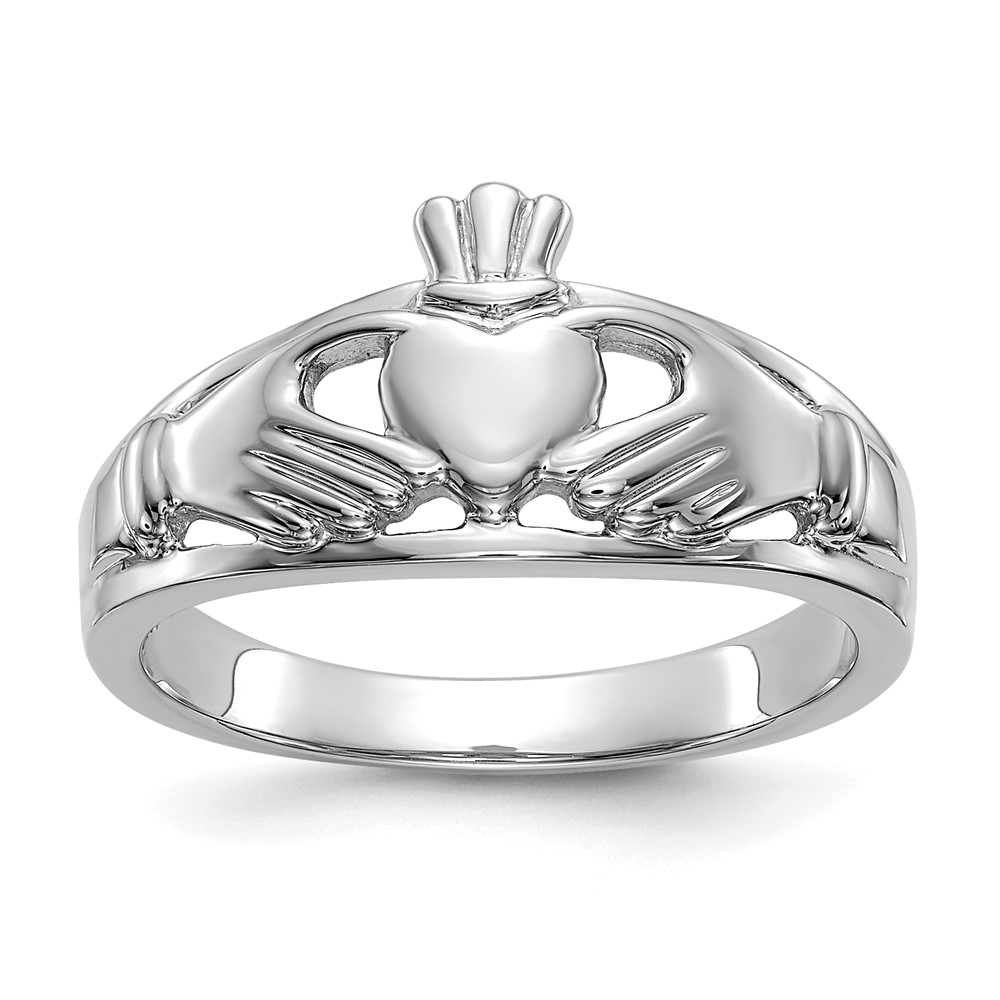 Picture of Finest Gold 10K White Gold Ladies Claddagh Ring&amp;#44; Size 7