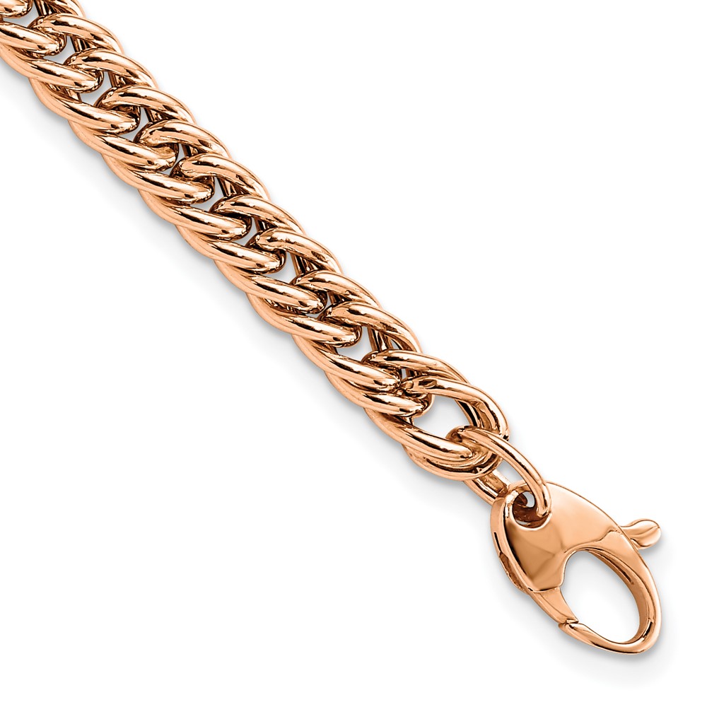 Picture of Finest Gold Leslies 14K Rose Gold Polished Curb Link 7.25 in. Bracelet