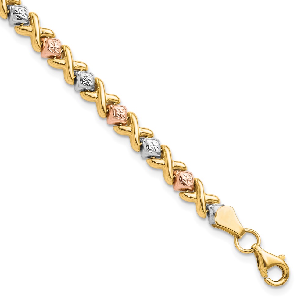 Picture of Quality Gold 10LF606-7 Leslies 10K Tri-Color Diamond-Cut 7 in. Bracelet