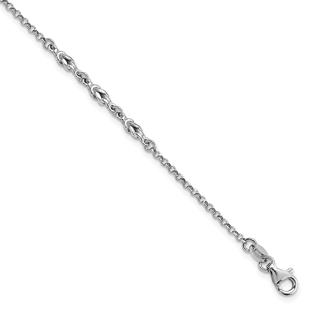 Picture of Finest Gold Leslies Sterling Silver Rhodium-Plated with 1 in. Extension Anklet