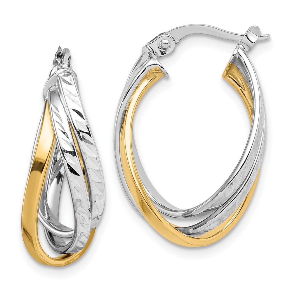 Picture of Finest Gold 14K Two-Tone Hoop Earrings