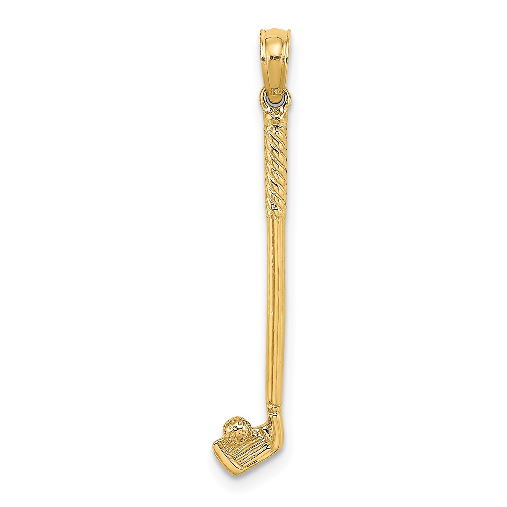 Picture of Finest Gold 10K 3-D Single Golf Club with Ball Charm