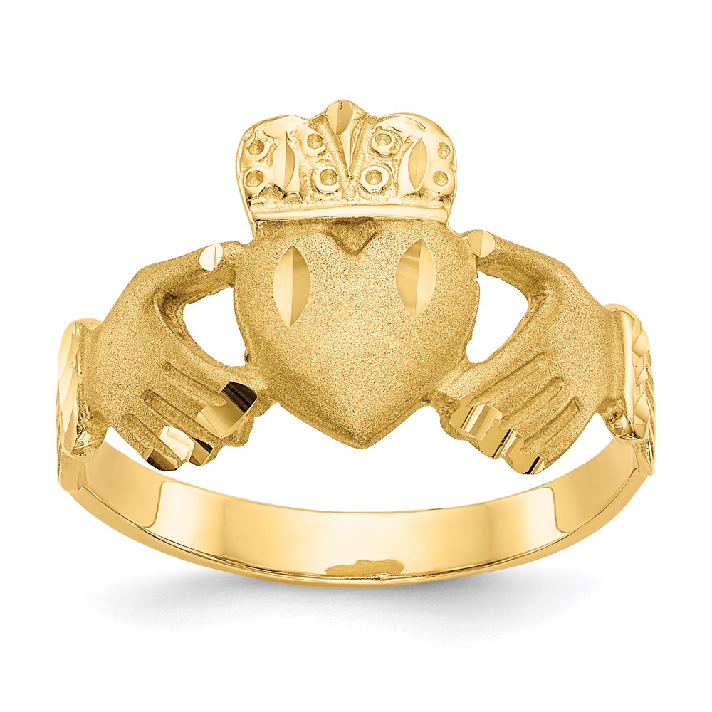 Picture of Finest Gold 10K Polished Mens Claddagh Ring&amp;#44; Size 10