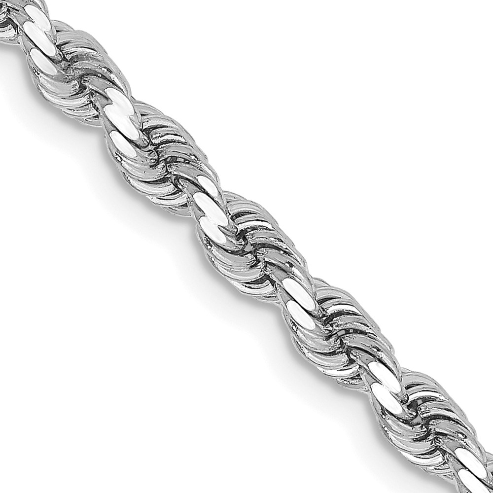Picture of Finest Gold 3.25 mm 10k White Gold Diamond-Cut Rope Chain