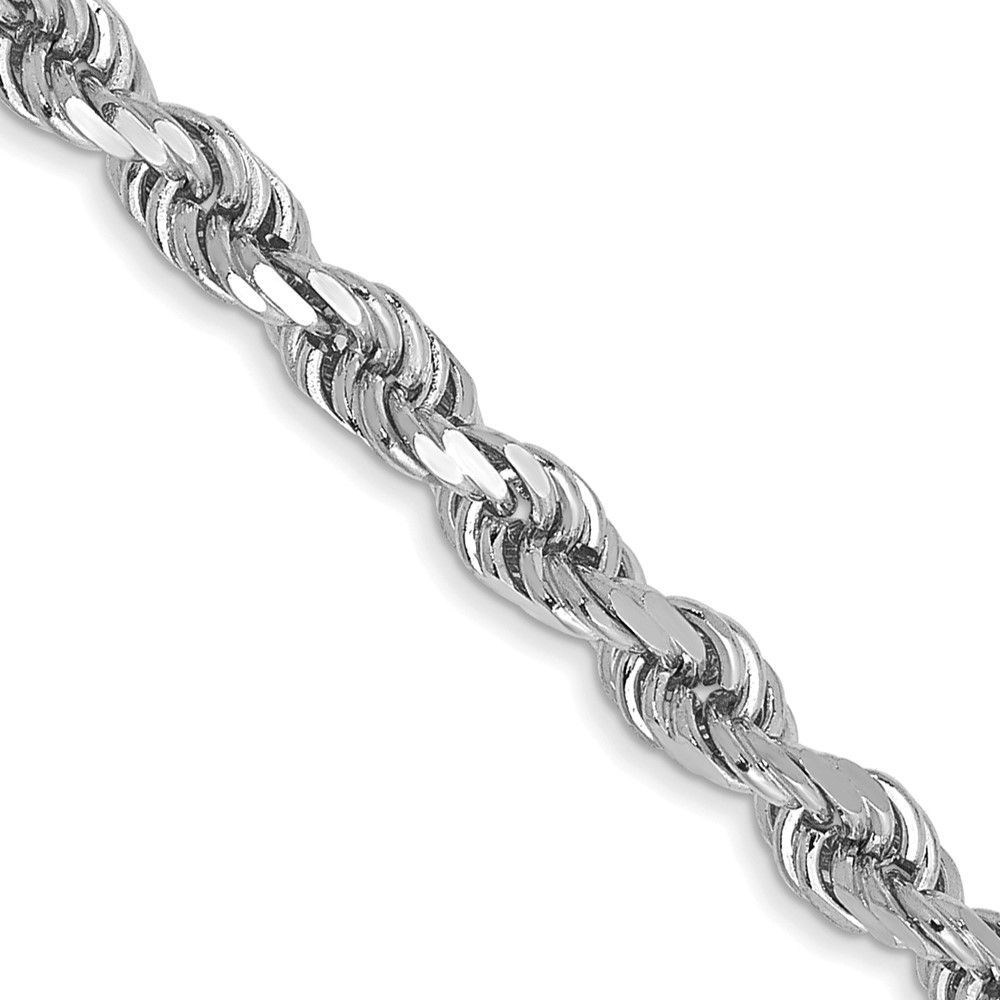Picture of 10K023W-18 3 mm 10k White Gold Diamond-Cut Rope Chain