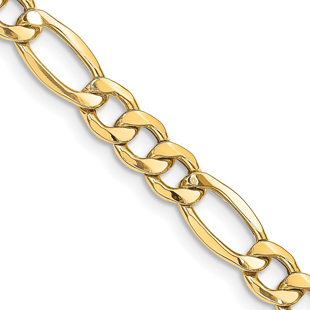14K Yellow Gold 8.5 mm Semi-Solid 24 in. Figaro Chain -  Finest Gold, UBSBC190-24