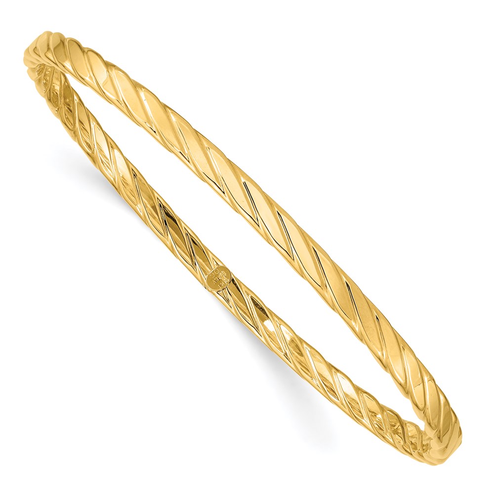 Picture of Finest Gold 14K 4 mm Textured Twist Slip-on Bangle