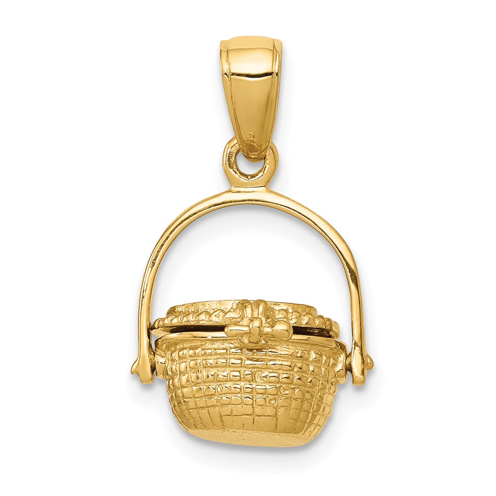 Picture of Finest Gold 14k 3-D Nantucket Basket Pendant&#44; Yellow