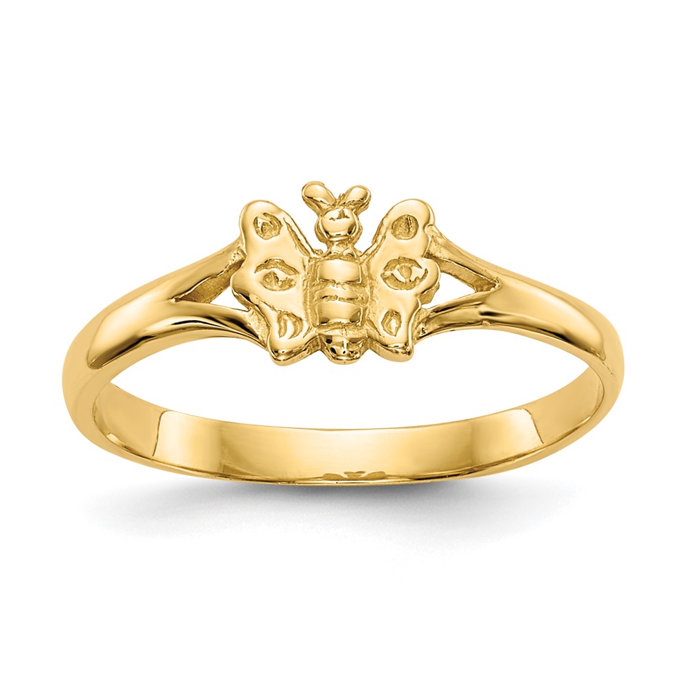 Picture of Finest Gold 10K Yellow Gold Butterfly Baby Ring - Size 2