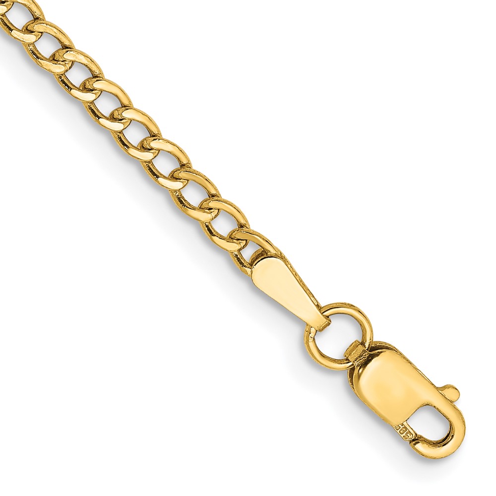 Picture of Finest Gold 14K Yellow Gold 9 in. 2.5 mm Semi-Solid Curb Chain Anklet