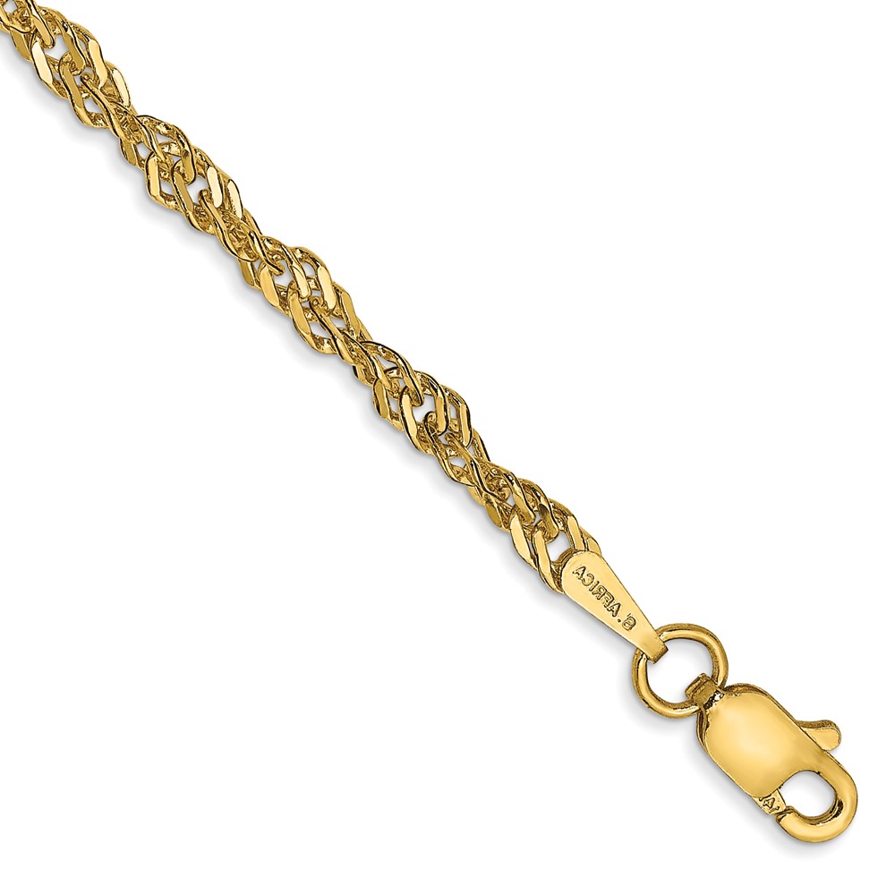 Picture of Finest Gold 14K Yellow Gold 10 in. 2.75 mm Lightweight Singapore Chain Anklet