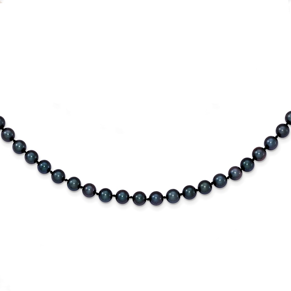 Picture of Finest Gold 5-6mm Round BlacK Saltwater Akoya Cultured Pearl Necklace