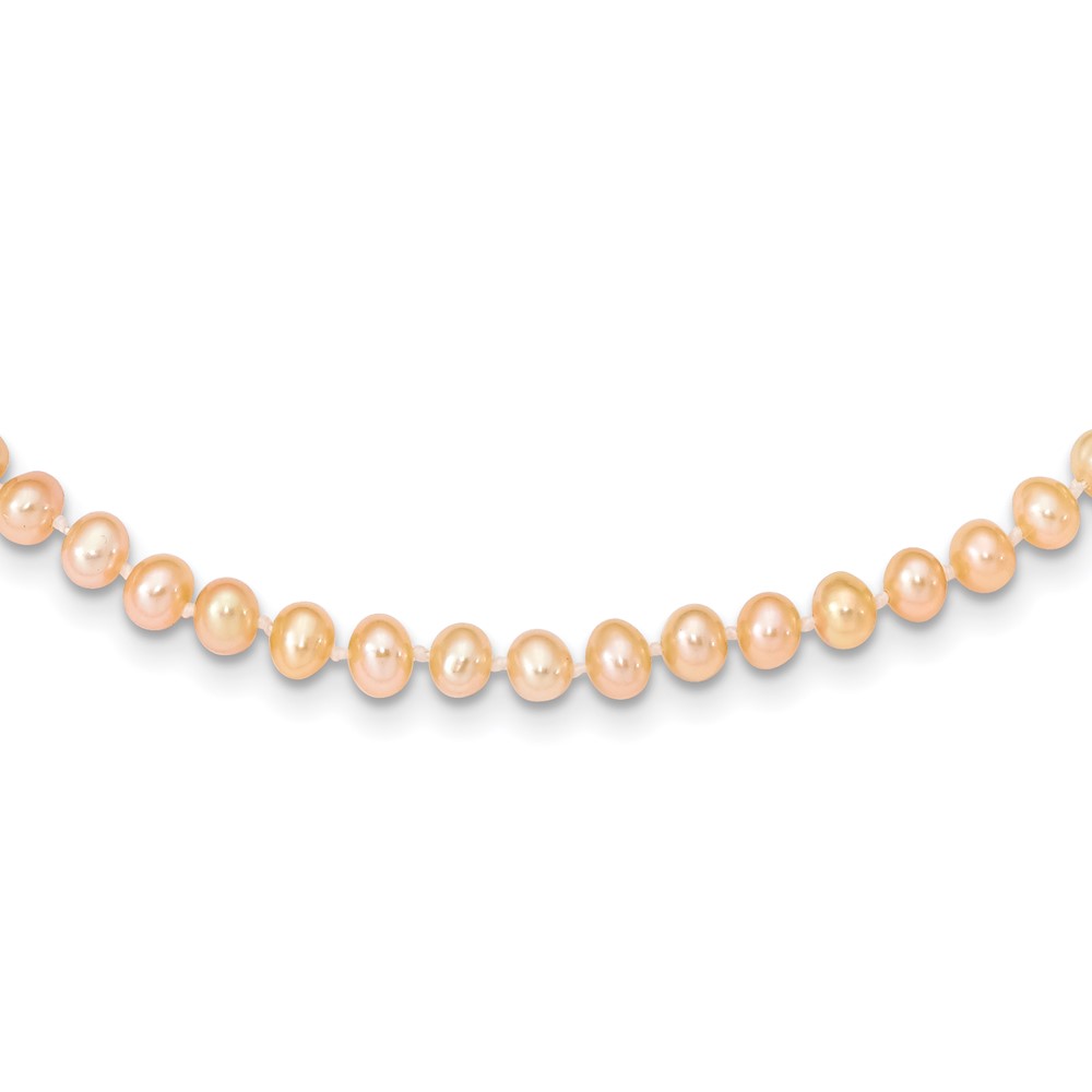 Picture of Finest Gold 14K 4-5 mm Yellow Gold PinK Near Round Freshwater Cultured Pearl Necklace