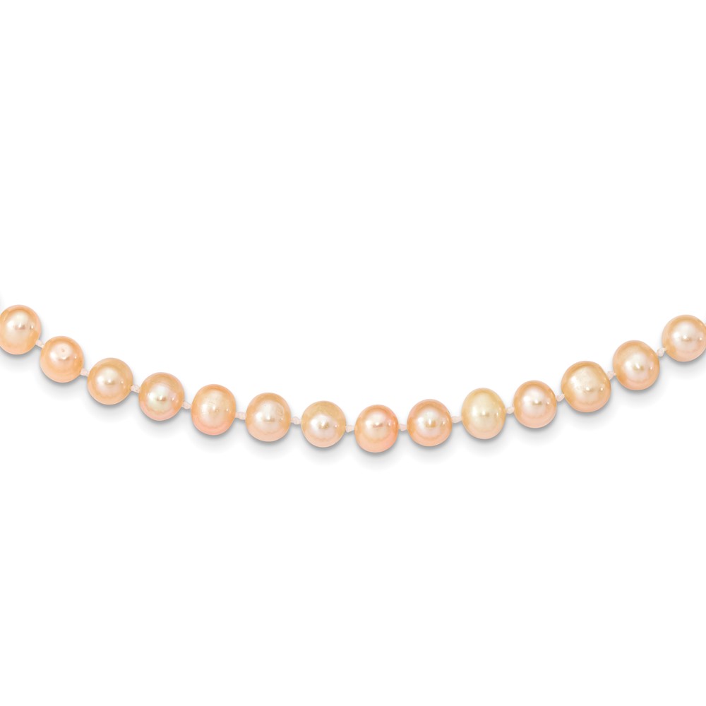 Picture of Finest Gold 7 x 8 mm 14K Near Round Freshwater Cultured Pearl Necklace&amp;#44; Yellow &amp; Pink