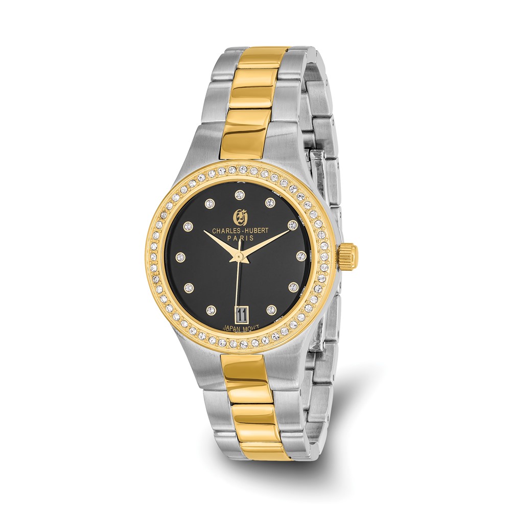 35 mm Charles Hubert Ladies 2 Tone Stainless Steel Dial Watch, Black -  Bagatela, BA2697658