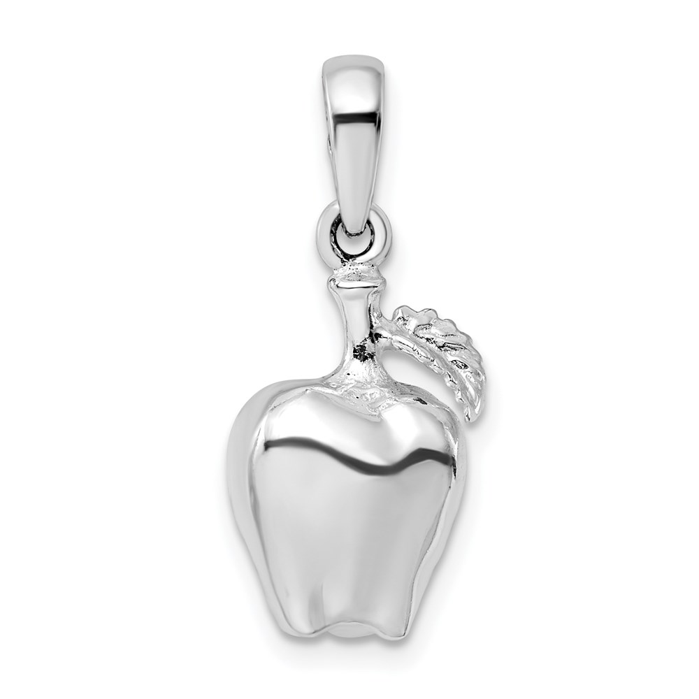 Picture of Quality Gold Sterling Silver Polished 3D Apple Pendant