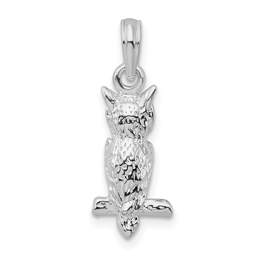 Picture of Quality Gold Sterling Silver Polished 3D Owl Pendant