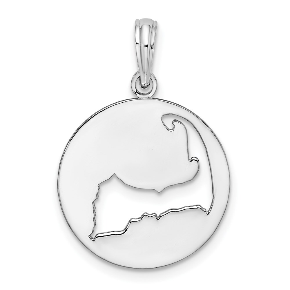 Picture of Finest Gold Sterling Silver Polished Cape Cod Cut-out Pendant