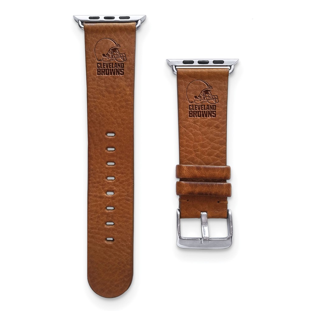Picture of Finest Gold Gametime Cleveland Browns Leather Band for Apple Watch&amp;#44; 42-44 mm Medium-Long - Tan