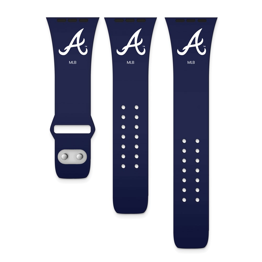Picture of Finest Gold Gametime Atlanta Braves Silicone Band for Apple Watch&amp;#44; 42-44 mm - Navy
