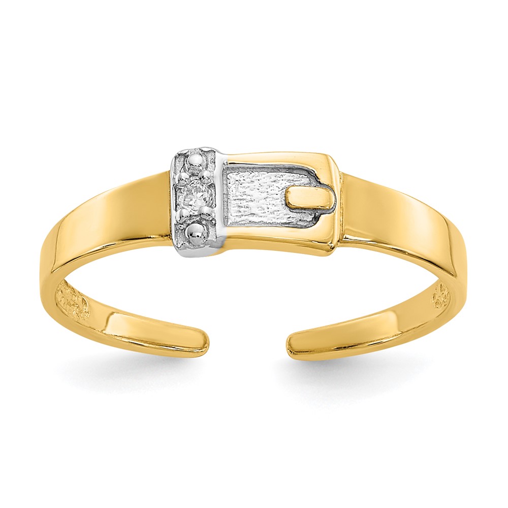 Picture of Finest Gold 14K Yellow Gold 0.01CT Diamond Buckle Toe Ring