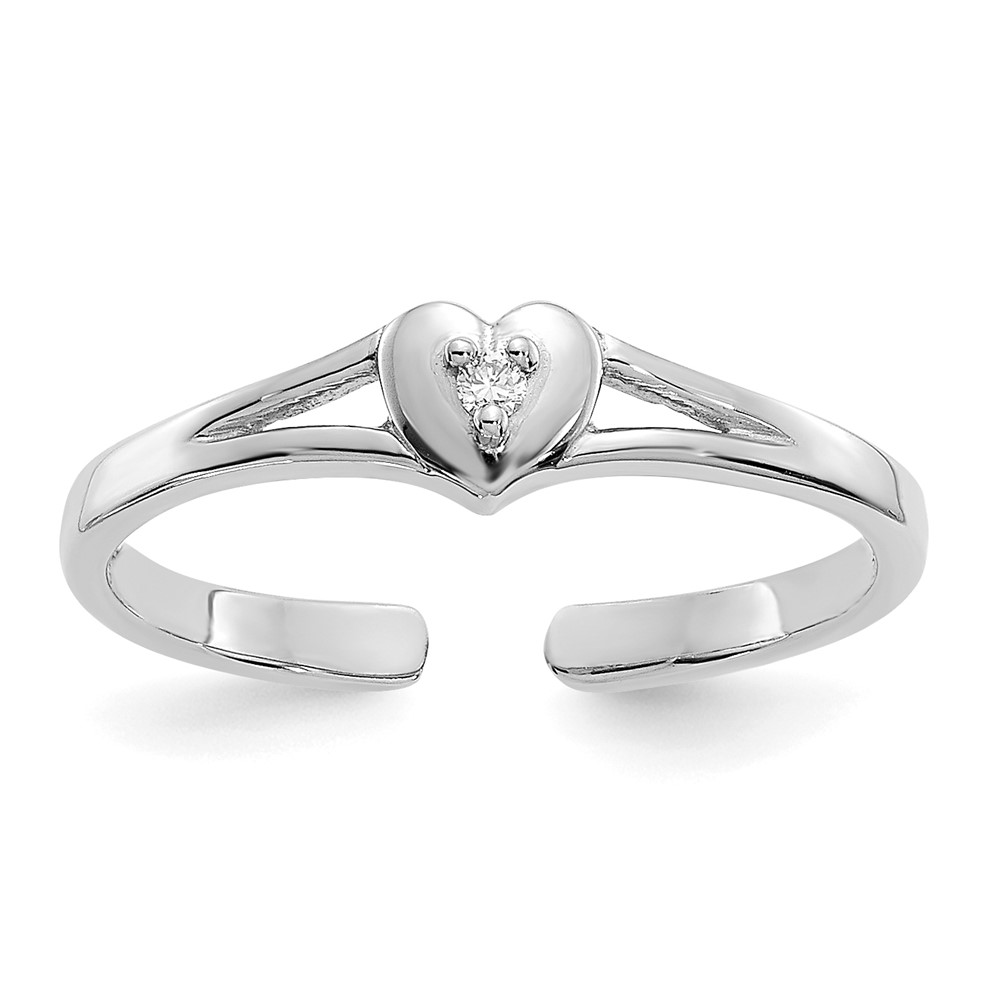Picture of Finest Gold 14K White Gold 0.01CT Diamond Heart Toe Ring