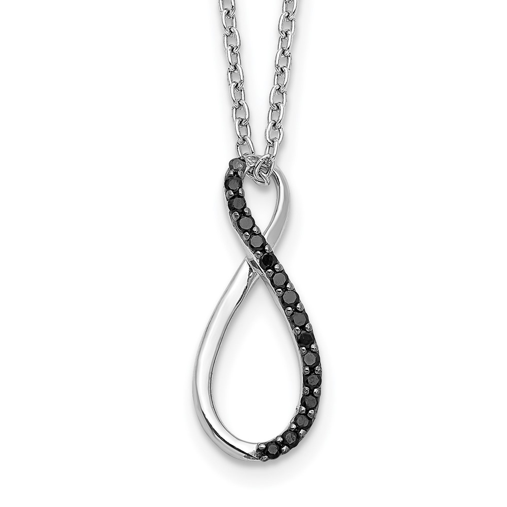 Picture of Finest Gold 14K White Gold Black Diamond 18 in. Necklace
