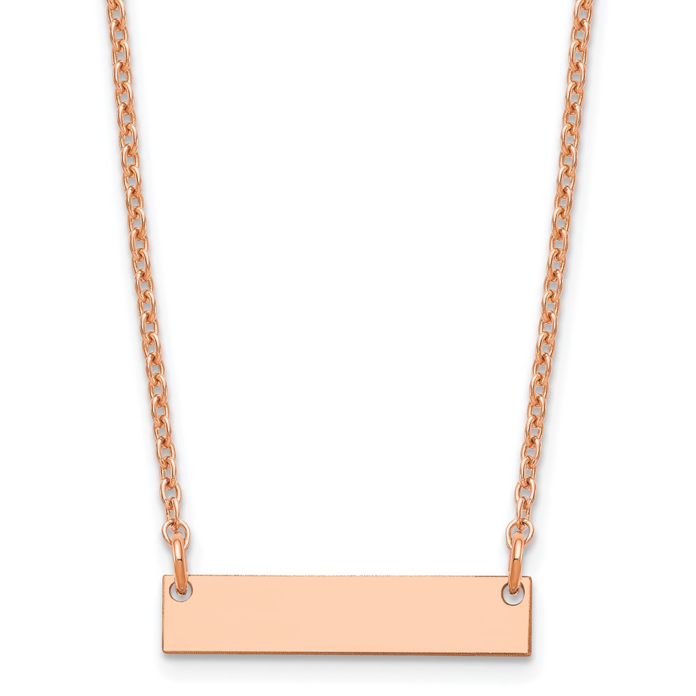 Picture of Finest Gold Sterling Silver &amp; Rose-plated Small Polished Blank Bar Necklace