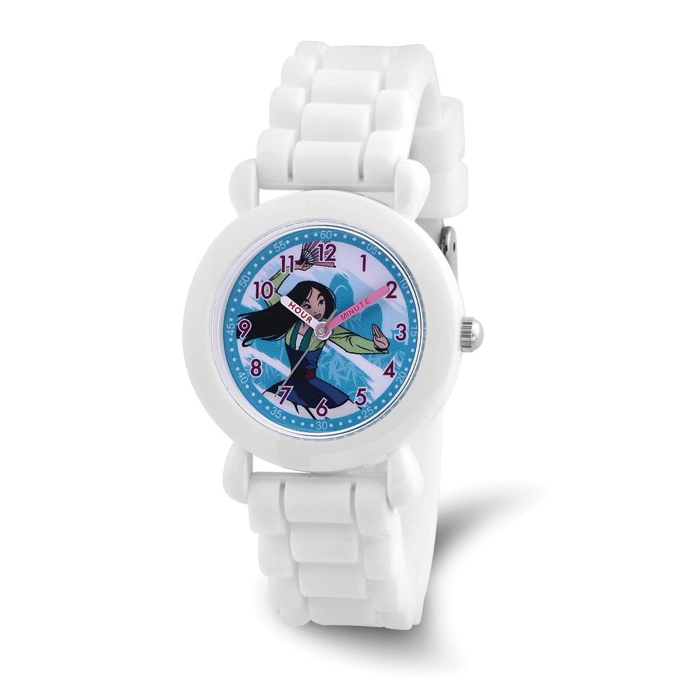Picture of Finest Gold XWA6320 Disney Princess Mulan White Silicone Time Teacher Watch