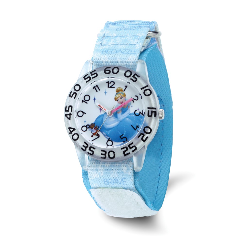 Picture of Quality Gold Disney Princess Cinderella Stretchy Nylon Strap Time Teacher Watch