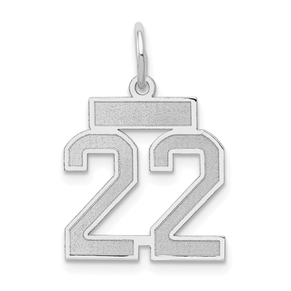Picture of Quality Gold 14K White Gold Small Satin Number 22 Charm