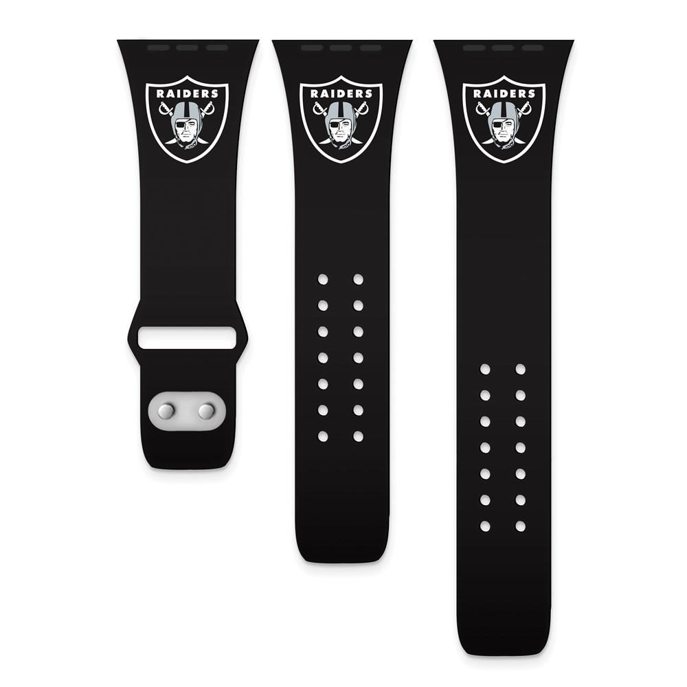 Picture of Finest Gold Gametime Las Vegas Raiders Silicone Band for Apple Watch&amp;#44; 42-44 mm - Black