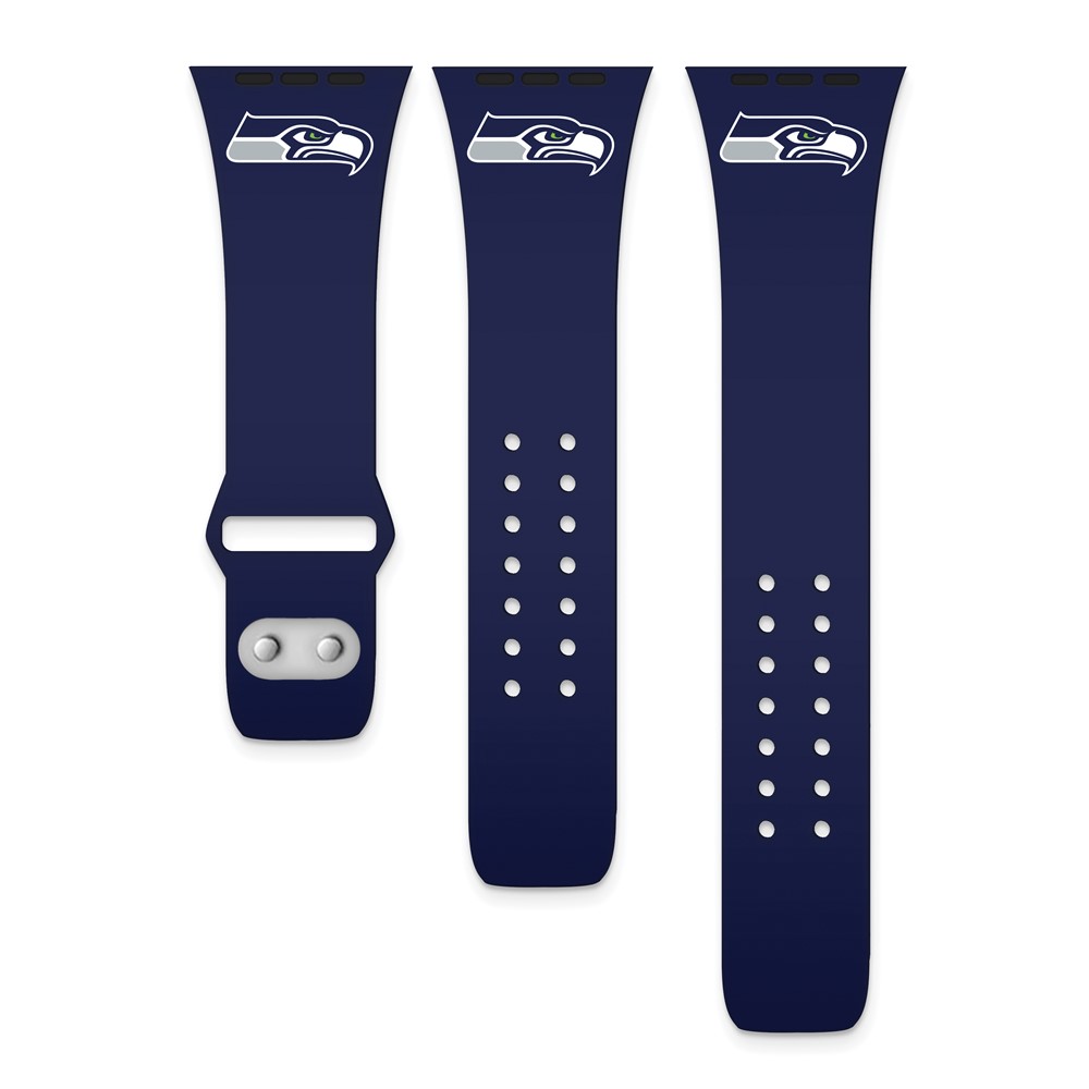 Picture of Finest Gold Gametime Seattle Seahawks Silicone Band for Apple Watch&amp;#44; 38-40 mm - Navy