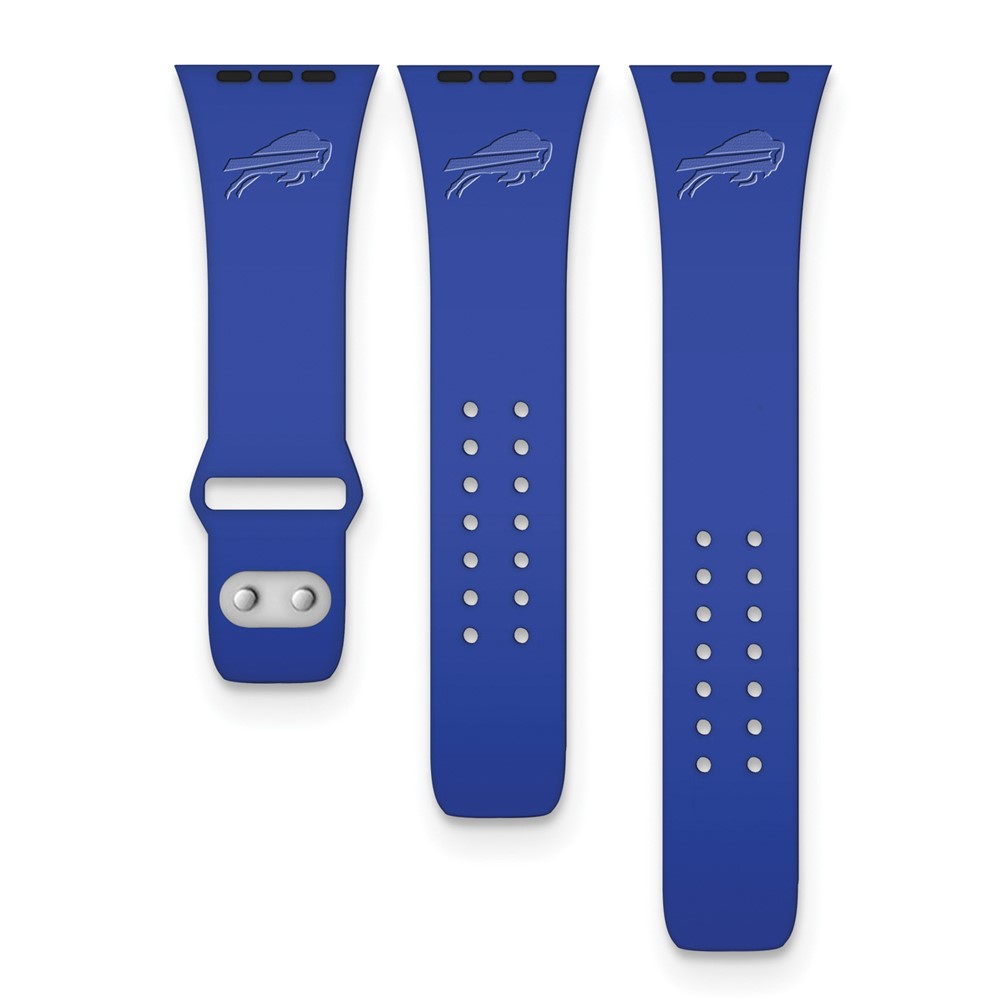 Picture of Finest Gold BA432-DS-38 38 &amp; 40 mm Gametime Buffalo Bills Deboss Silicon Band Fits Apple Watch&amp;#44; Blue