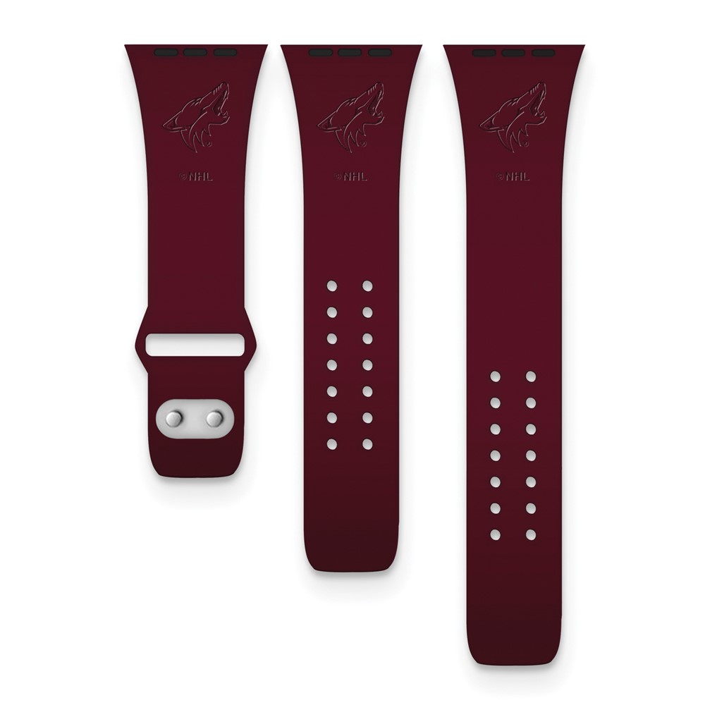 Picture of Finest Gold Gametime Arizona Coyotes Deboss Silicone Band for Apple Watch&amp;#44; 42-44 mm - Maroon