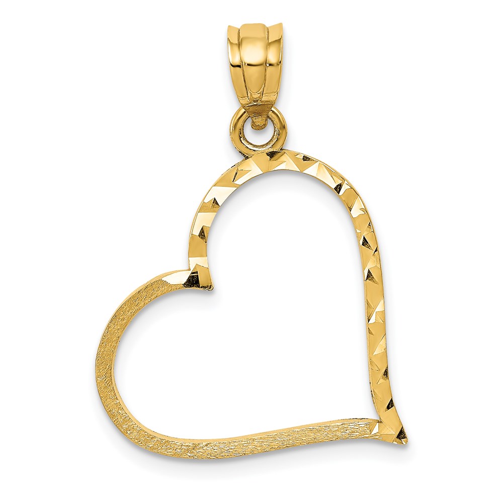 Gold Classics(tm) 14kt.  Gold Reversible Heart Pendant -  Fine Jewelry Collections, D1054