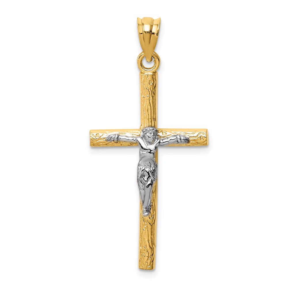 Picture of Finest Gold 14K Two-tone Crucifix Pendant