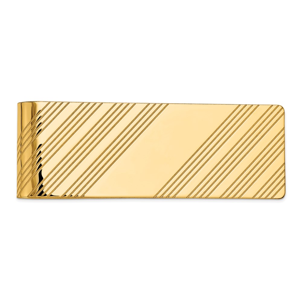 Picture of Finest Gold 14K Mens Grooved Polished Money Clip