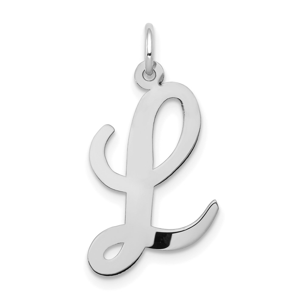 Picture of Finest Gold  14K White Gold Large Script Letter L Initial Charm