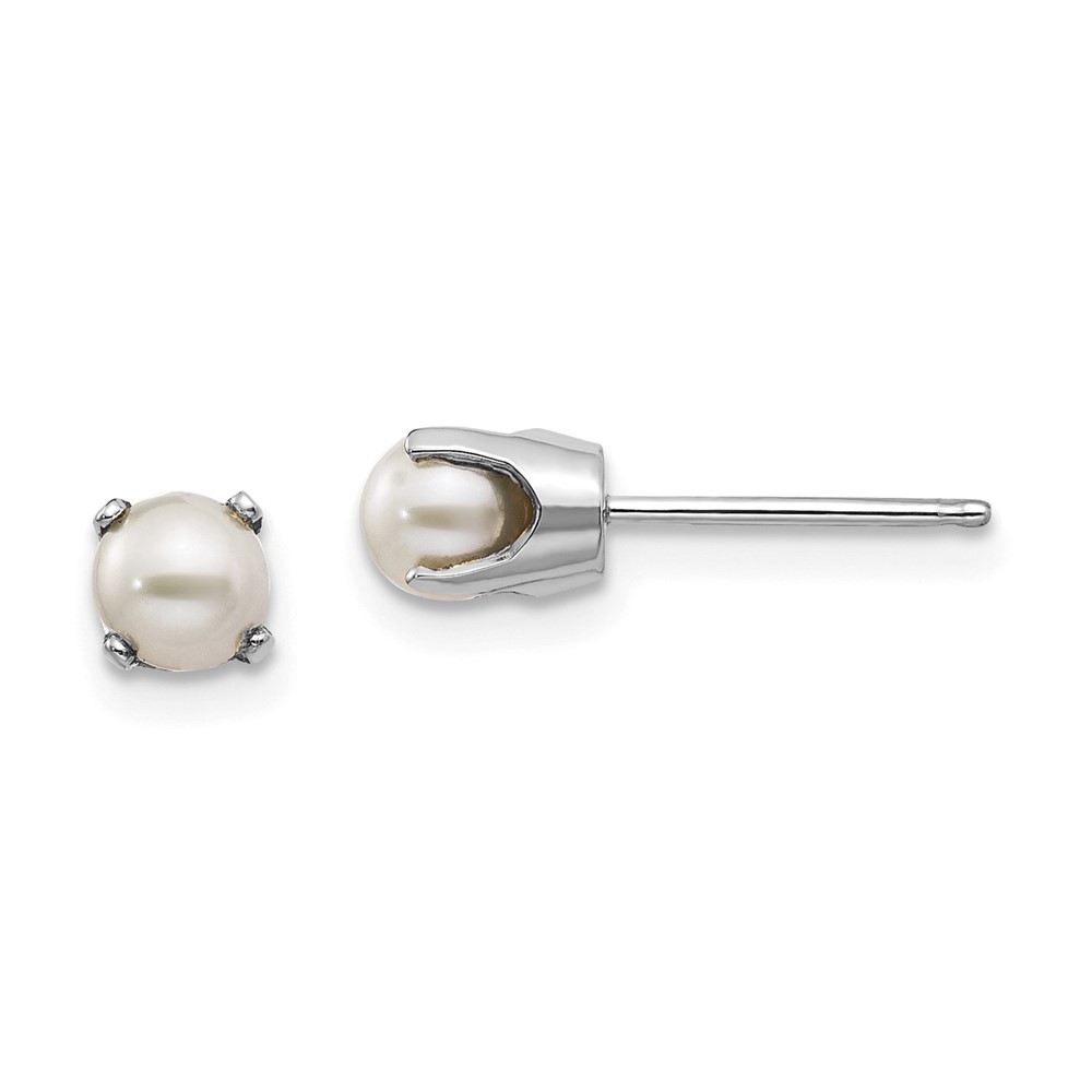 14K White Gold 4 mm FW Cultured Pearl Stud Earrings -  Bagatela, BA2697080