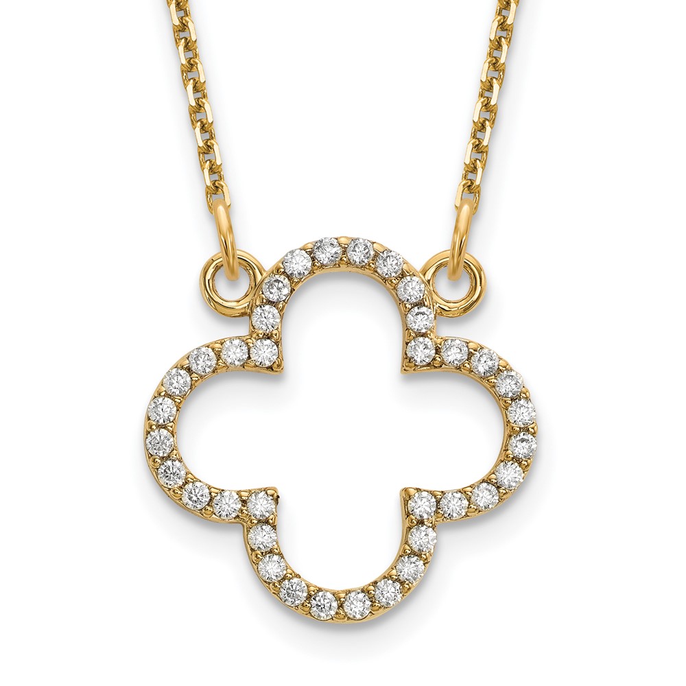 Picture of Finest Gold 14K Yellow Gold Small Quatrefoil Design with Out Chain Necklace Mounting