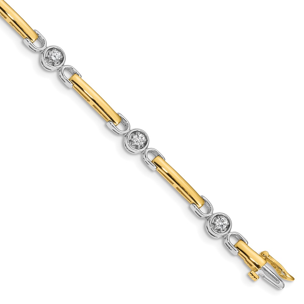 Picture of Finest Gold 14K Two-tone 2.75 mm Diamond Tennis Mounting Bracelet