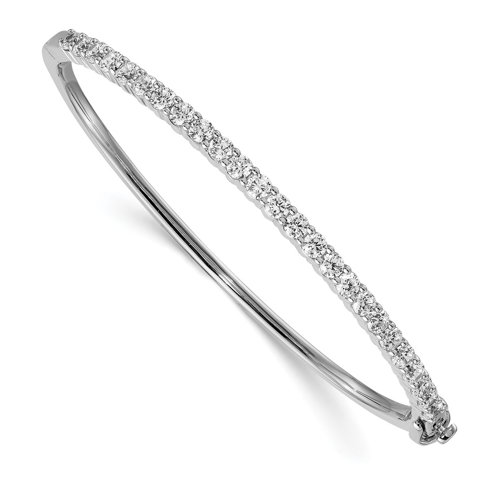 2.9 mm 14K White Gold Holds 25 1.9 CTW Mounting Hinged Bangle -  Finest Gold, UBSXB323