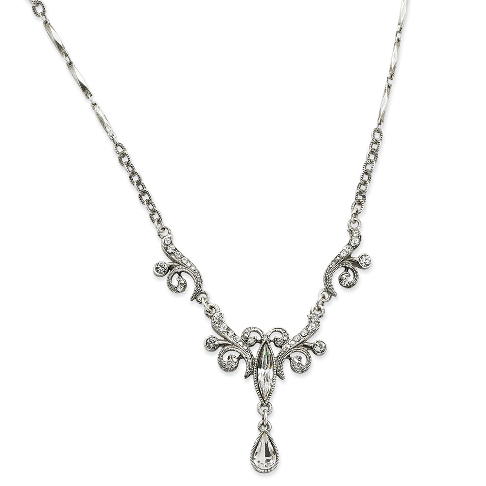 Picture of 1928 BF354 Silver-Tone Swarovski Crystal 15 in. with Extension Necklace