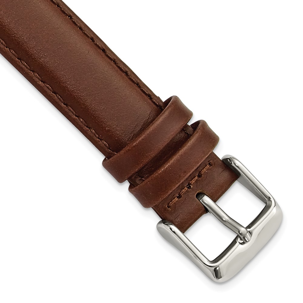 Picture of Quality Gold BA338-16 Gilden 16 mm Brown Oilskin Leather with Silver-tone Buckle Watch Band