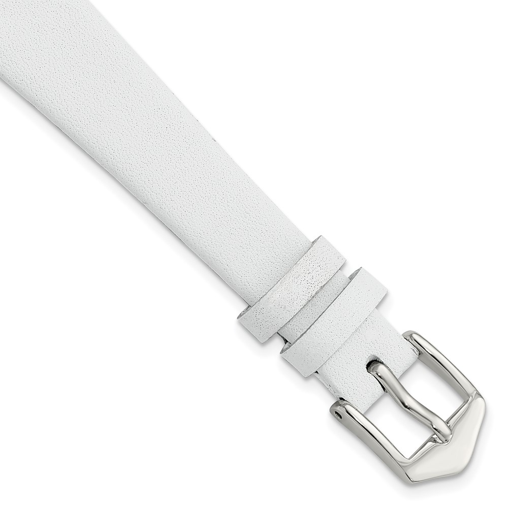 Picture of Finest Gold Gilden 14 mm White Classic Calfskin Silver-tone Buckle Watch Band